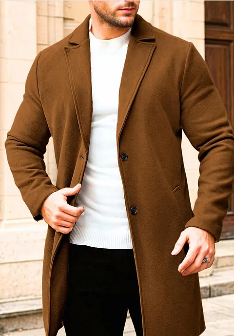 Sewing pattern for men's long coat, winter coat, overcoat jacket, all sizes