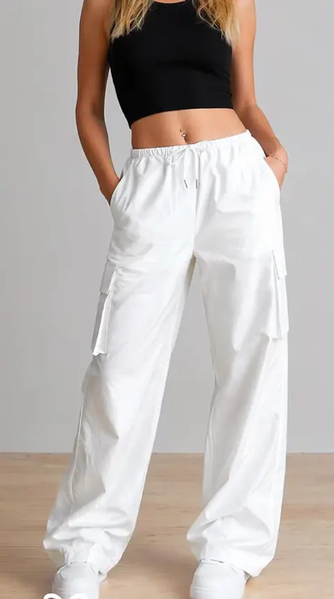 Women's Wide Leg Cargo Pants Pattern, Trousers with Pockets, Cargo Pants All Sizes