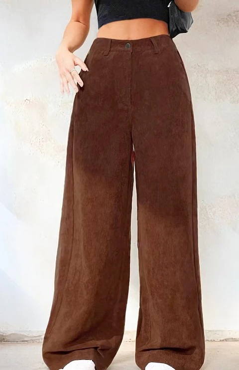 Sewing pattern for wide-leg baggy pants | Women's sewing pattern | High-waisted pants pattern