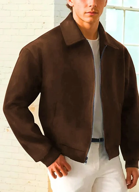 Sewing pattern for a men's zip-up jacket, all sizes