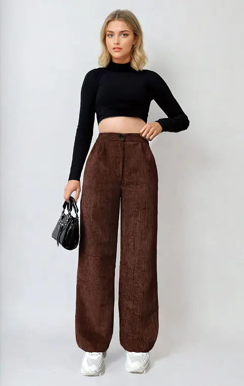 Women's Pants Sewing Pattern | Straight Leg and High Waist for Women, All Sizes