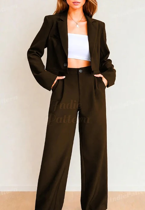 Women's sewing pattern, Blazer pattern | PDF, High-waisted pants