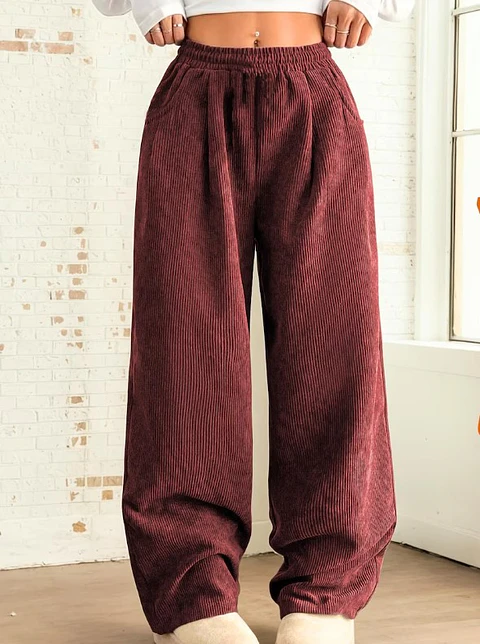 Elastic wide leg pants pattern