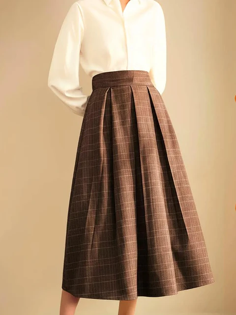 Pleated skirt pattern - vintage skirt - midi