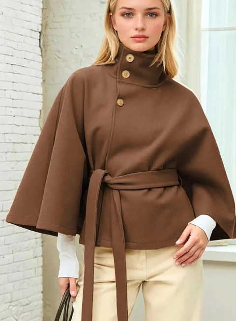 Sewing pattern for a cape-style jacket - cape-style coat pattern for a cloak