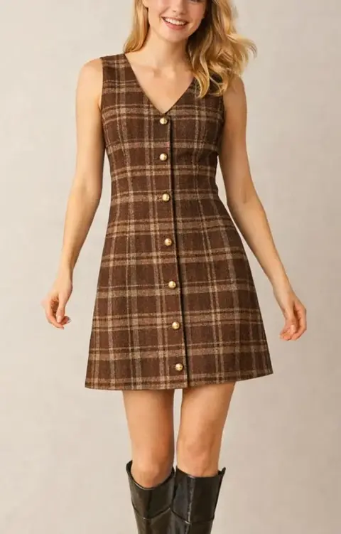 Strapless dungarees dress pattern - button-up dress