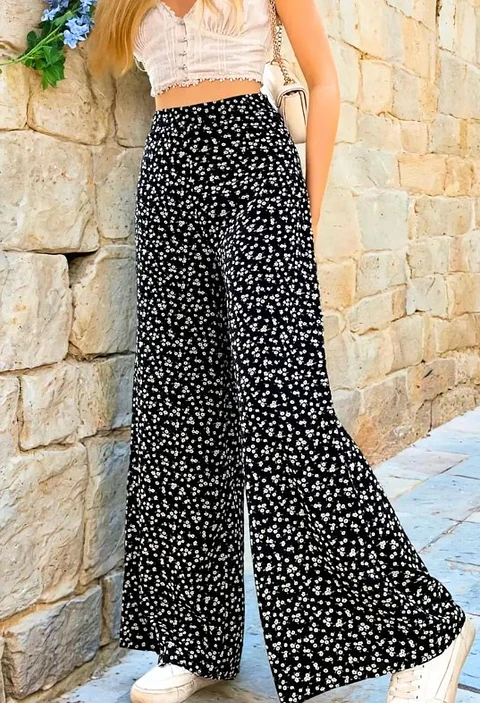 Women's High Waist Wide Leg Pants Sewing Pattern PDF