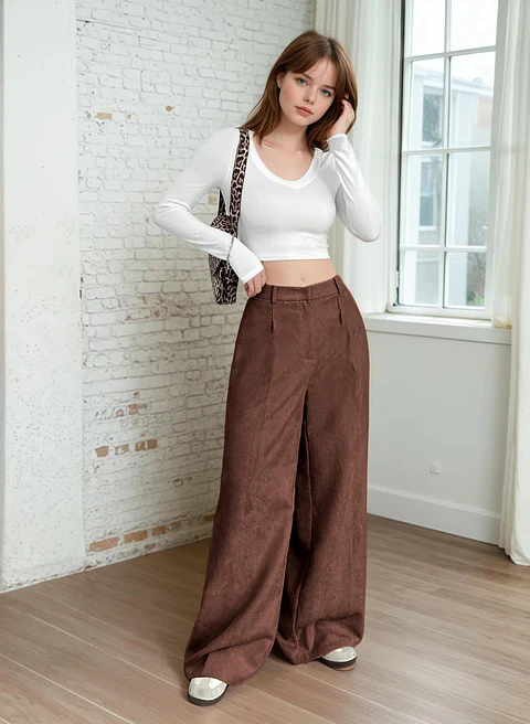 Sewing pattern for wide-leg pants. Palazzo pants pattern in PDF format.