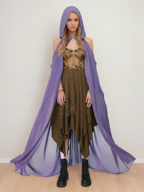 Mystic cloak pattern, Renaissance fair pattern, medieval dress cape, cosplay costume.