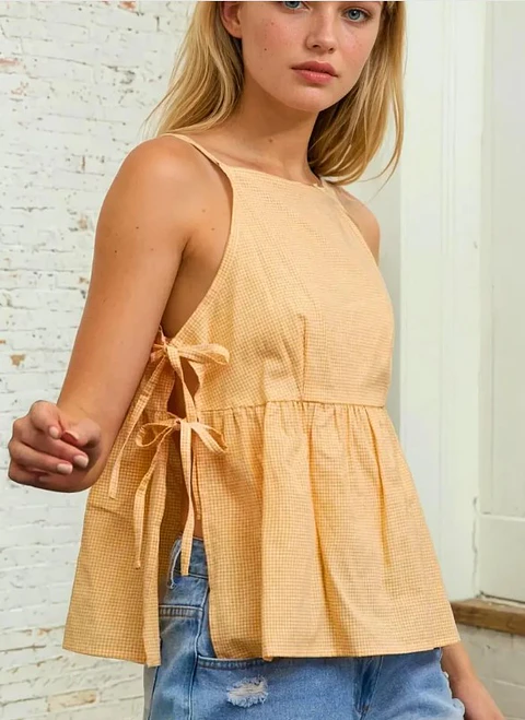 Sewing pattern for a blouse with a side tie | top with a tie | Sewing patterns for beginners | Peplum blouse