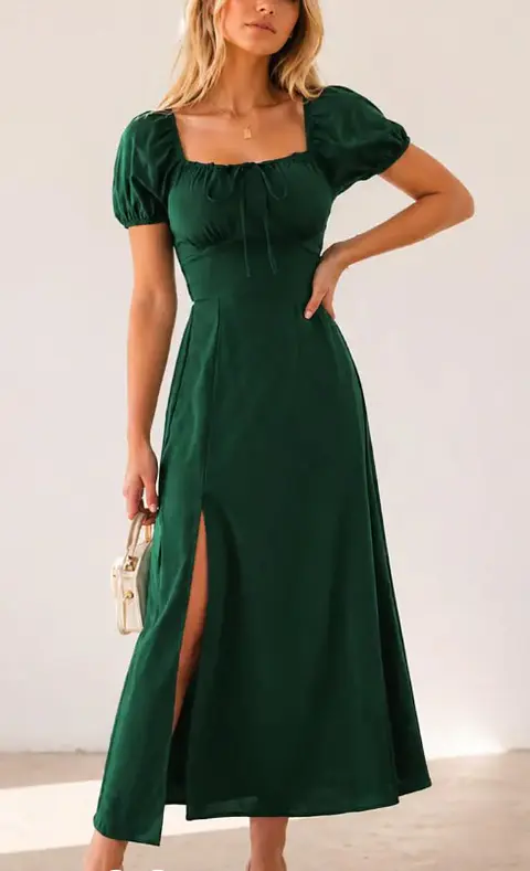 Sewing pattern for a women's country-style dress, cottagecore