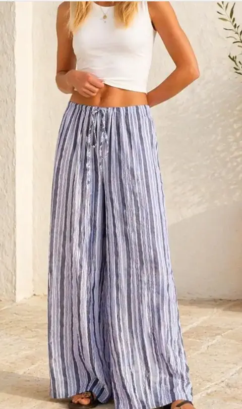 Drawstring pants pattern, wide leg pants, palazzo pants for women