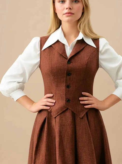 Sewing pattern for a women's vest - women's blazer - fashionable collared vest