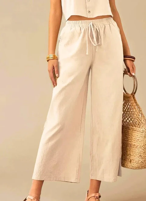 Summer wide-leg cropped capri pants pattern