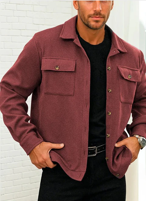 Sewing pattern for a men's button-down jacket - shirt jacket