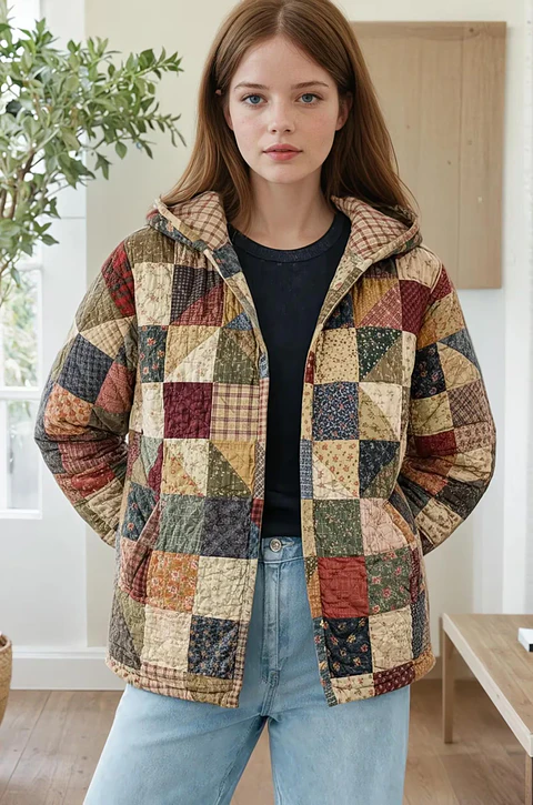 Sewing pattern for a quilted hooded jacket - Hooded jacket