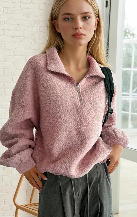 Sewing pattern for women's sweatshirt - zip-up sweater