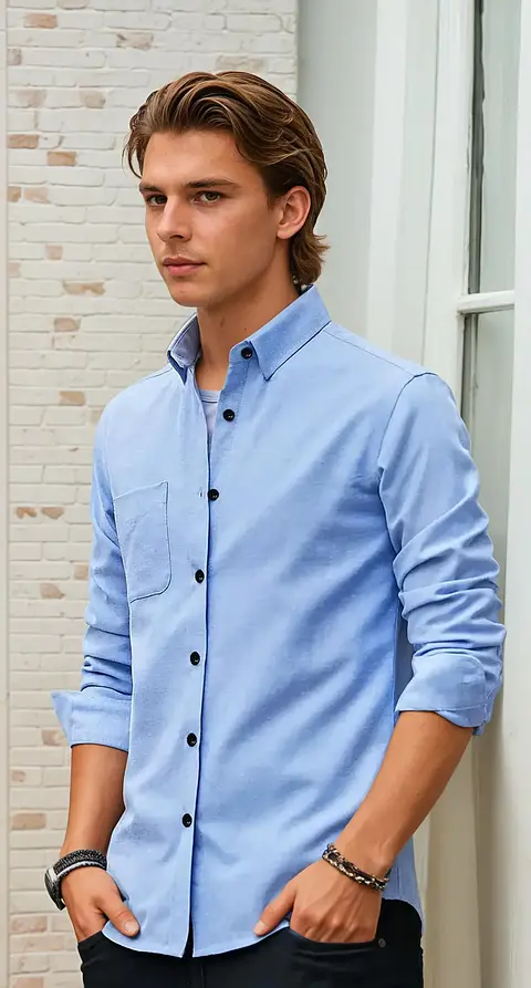 Sewing pattern for a men's shirt, button-down shirt
