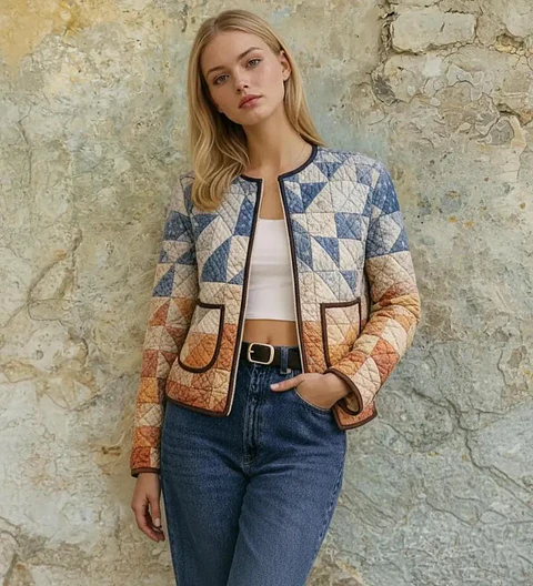 Sewing pattern for a women's coat jacket, padded jacket