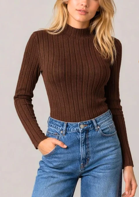 Sewing pattern for a turtleneck top, long-sleeved blouse, women's turtleneck top, fitted top