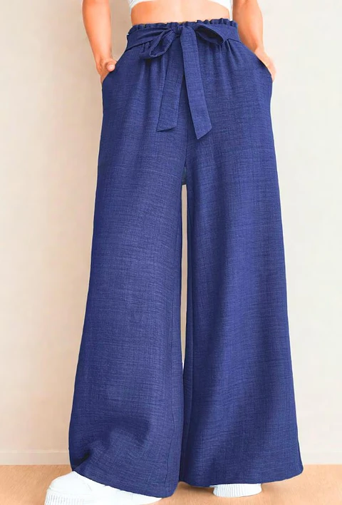 Sewing pattern for palazzo pants with elastic waistband | Wide leg pants | High-waisted pants pattern