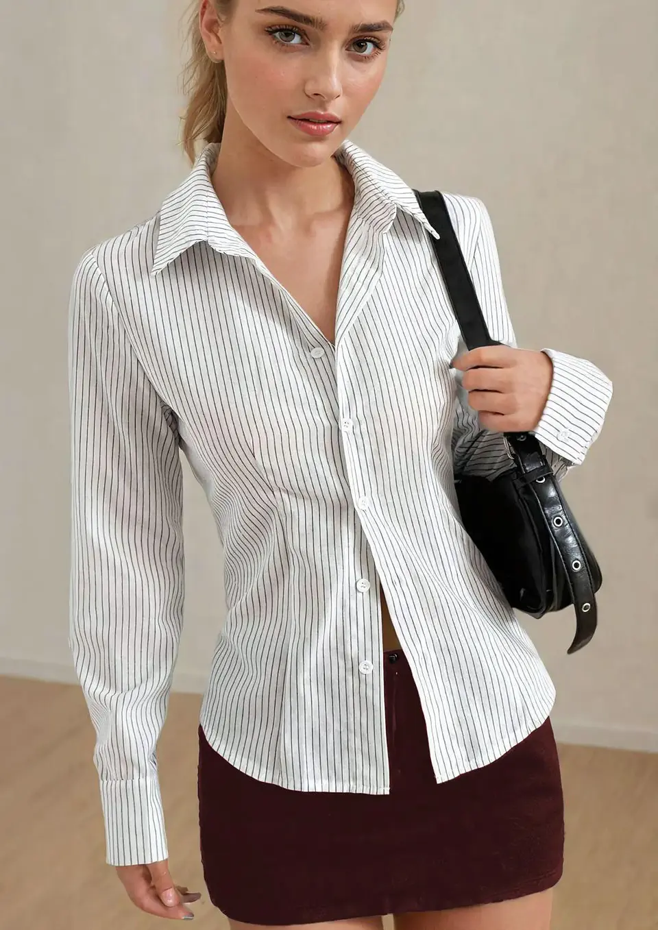 Women's fitted shirt pattern, button-down shirt, blouse pattern 1