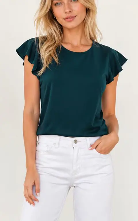 Women's blouse top sewing pattern in PDF format, Ruffled blouse pattern