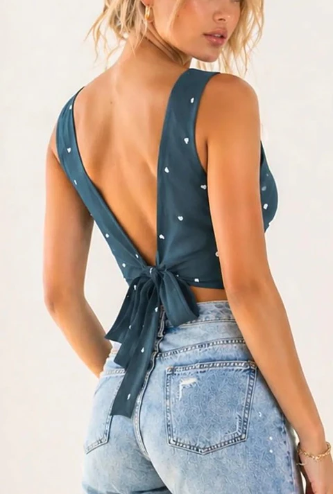 Back tie top pattern, Women's sewing patterns, Crop top, Sleeveless top, Bow top, Knot top pattern