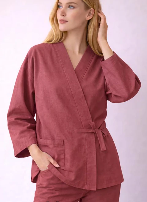 Jinbei sewing pattern for women kimono - robe pattern