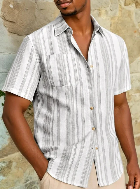 Men's short-sleeved shirt sewing pattern, Hawaiian shirt pattern