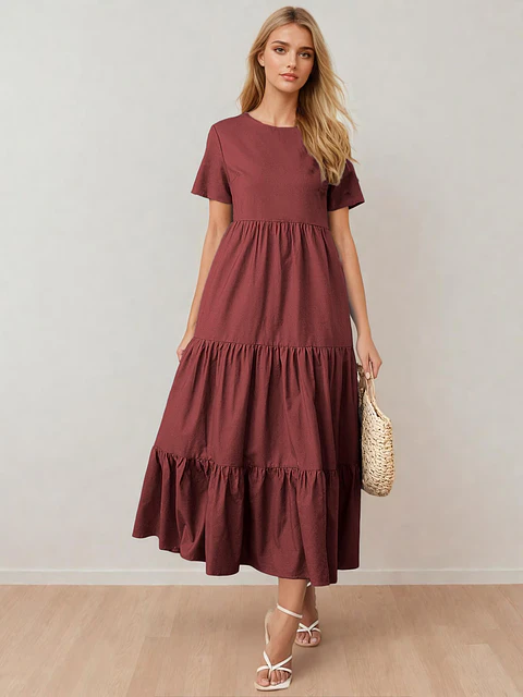Sewing pattern for a ruffled dress - Casual dress | Summer dress | Comfortable dress | Women's dress