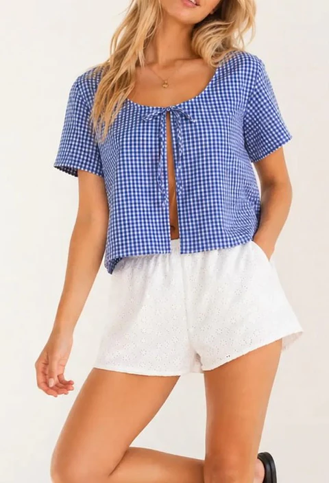 Women's Top Sewing Pattern, Blouse with Front Tie, Sewing Patterns for Beginners