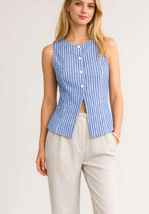 Sewing pattern for a women's vest, suit vest, button-up top, sewing pattern for a women's top