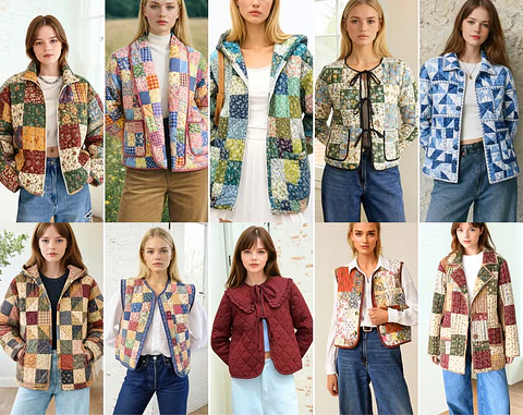 10 Women  Jacket Sewing Patterns, Vest, Patchwork,  Quilted Coat Pattern
