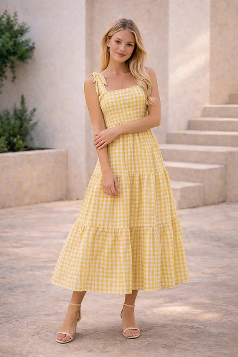 Tiered Dress Sewing Pattern,  Ruby Dress, Maxi Dress,  Women Gathered Dress Pattern