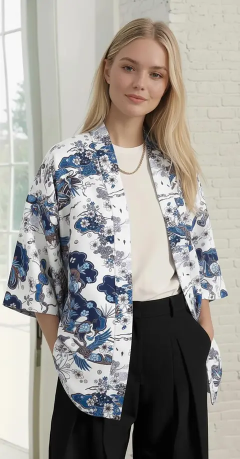 Short Kimono Sewing Pattern  for Women,  Kimono Pattern, Women Shirt, Robe Pattern