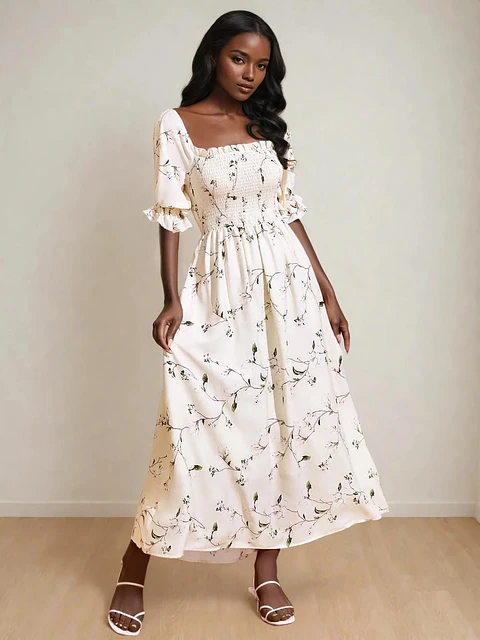 Maxi Dress Sewing Pattern, Women Dress, Milkmaid Dress, Cottagecore dress pattern, Prom Dress Women Pattern