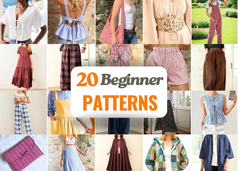 Beginner Sewing Patterns Bundle +20, Easy Women Sewing Patterns, Dress Top Skirt Pants Jacket Patterns