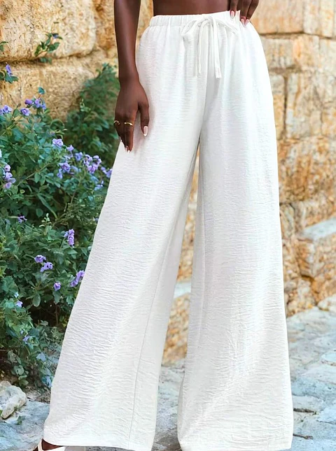 Summer Pants Sewing Pattern, Wide Leg Pants, Palazzo Pants, Elastic Waistband Wide Leg Pants Pants Pattern