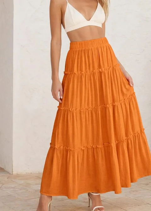 Maxi Skirt Sewing Pattern, Women Tiered Skirt, Long Skirt Pattern, Ruffled Skirt  pattern