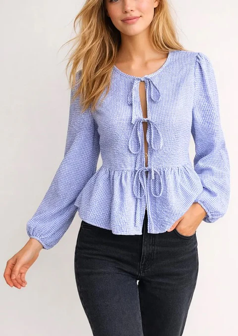 Blouse Sewing Pattern, Front Tie Blouse, Knot Blouse, Shirt, Milkmaid, Women Shirt, Peplum Top, Women Peplum Blouse Pattern 