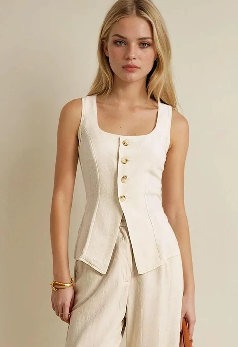 Trendy Top Pattern, Vest, Suit Vest, Button Up Top, Top for Women Vest Pattern