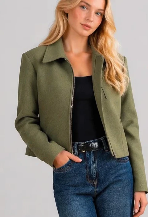 Jacket Pattern for Women, Zip Up Jacket, Crop Jacket, Short Jacket, Women zipper jacket Sewing Pattern 