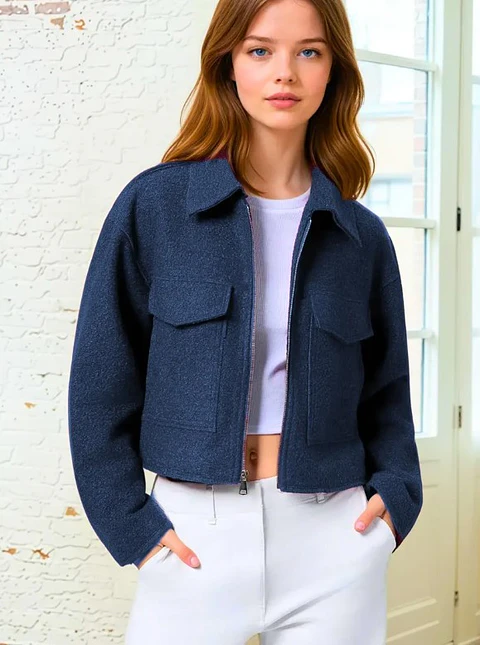 Jacket Sewin Pattern, Zip Up Jacket, Crop Jacket, Short Jacket, Women Zipper Jacket  Pattern 