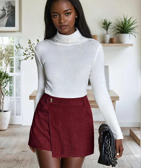 Skort Sewing Pattern, Women Mini Skirt Shorts Sewing Pattern
