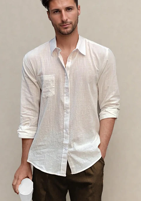 Shirt Sewing Pattern for Men, Button Up Shirt, Men Long Sleeved Shirt Pattern