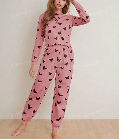 Pajama Set Pattern for Women, Nightwear, Pyjama Sleepwear, Nighty, Women Pajamas Pattern