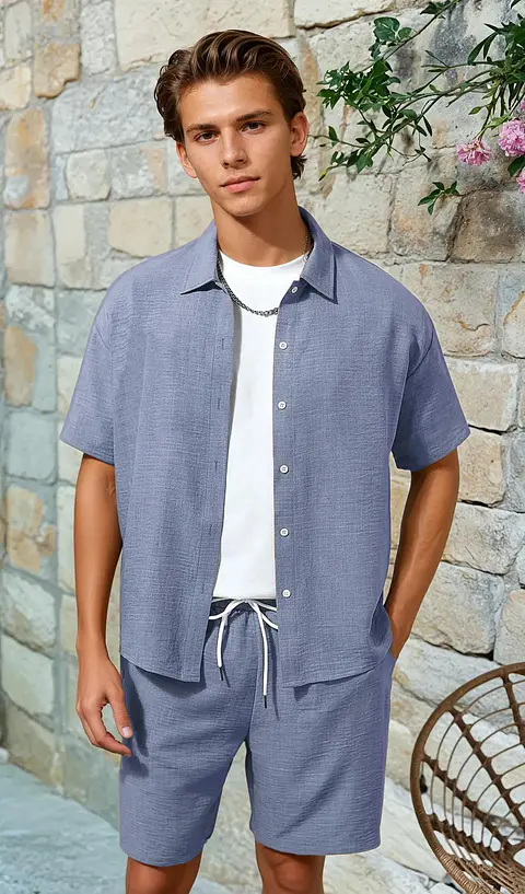 Shirt and Shorts Sewing Pattern, Men Shirt, Shorts, Camp Collar Shirt, Hawaiian Shirt Sewing Pattern