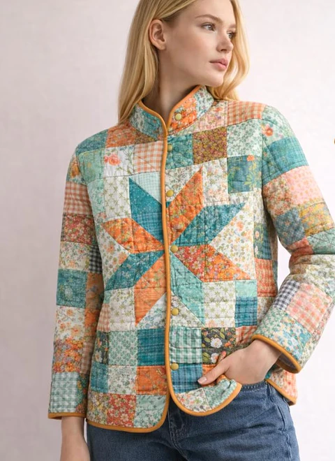 Jacket Sewing Pattern for Women, Coat, Patchwork, Quilted Jacket Beginner Pattern