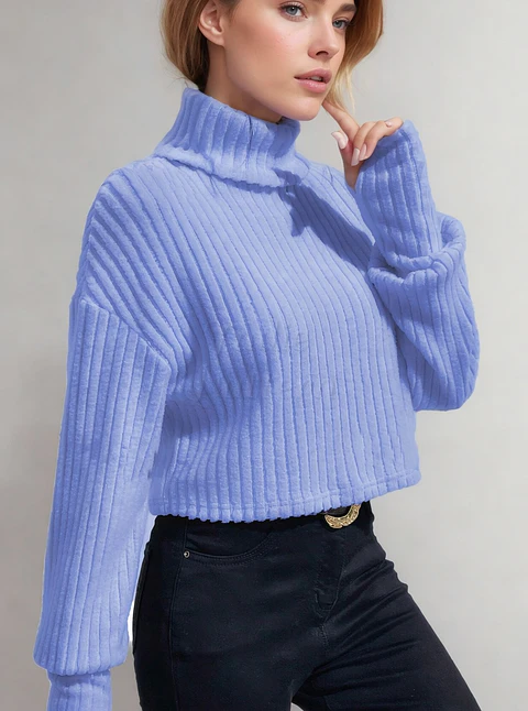 Turtleneck Sweater Sewing Pattern, Woman Sweater, Mock Neck Top Pattern